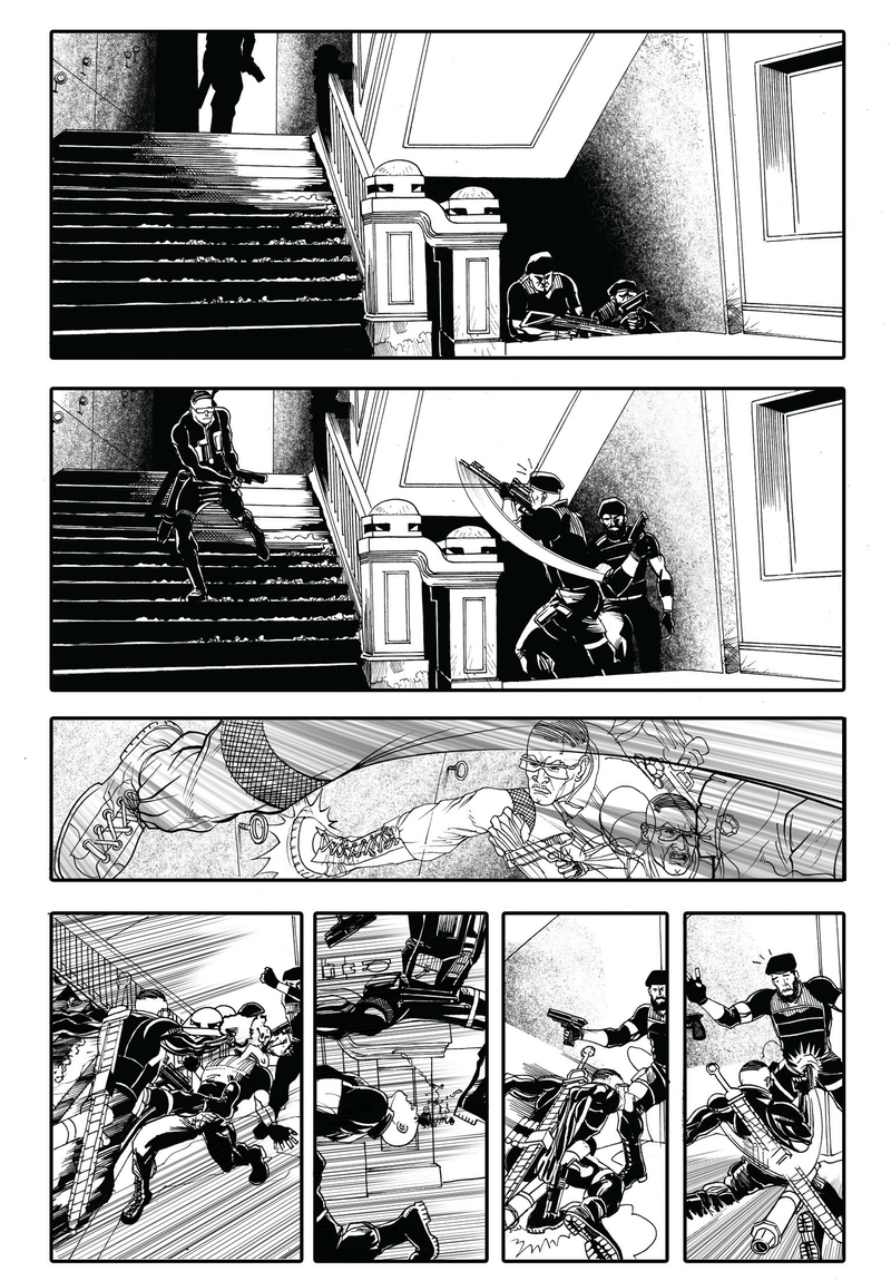 Image: Dark Horse Comics; Bankshot #3 finished lineart